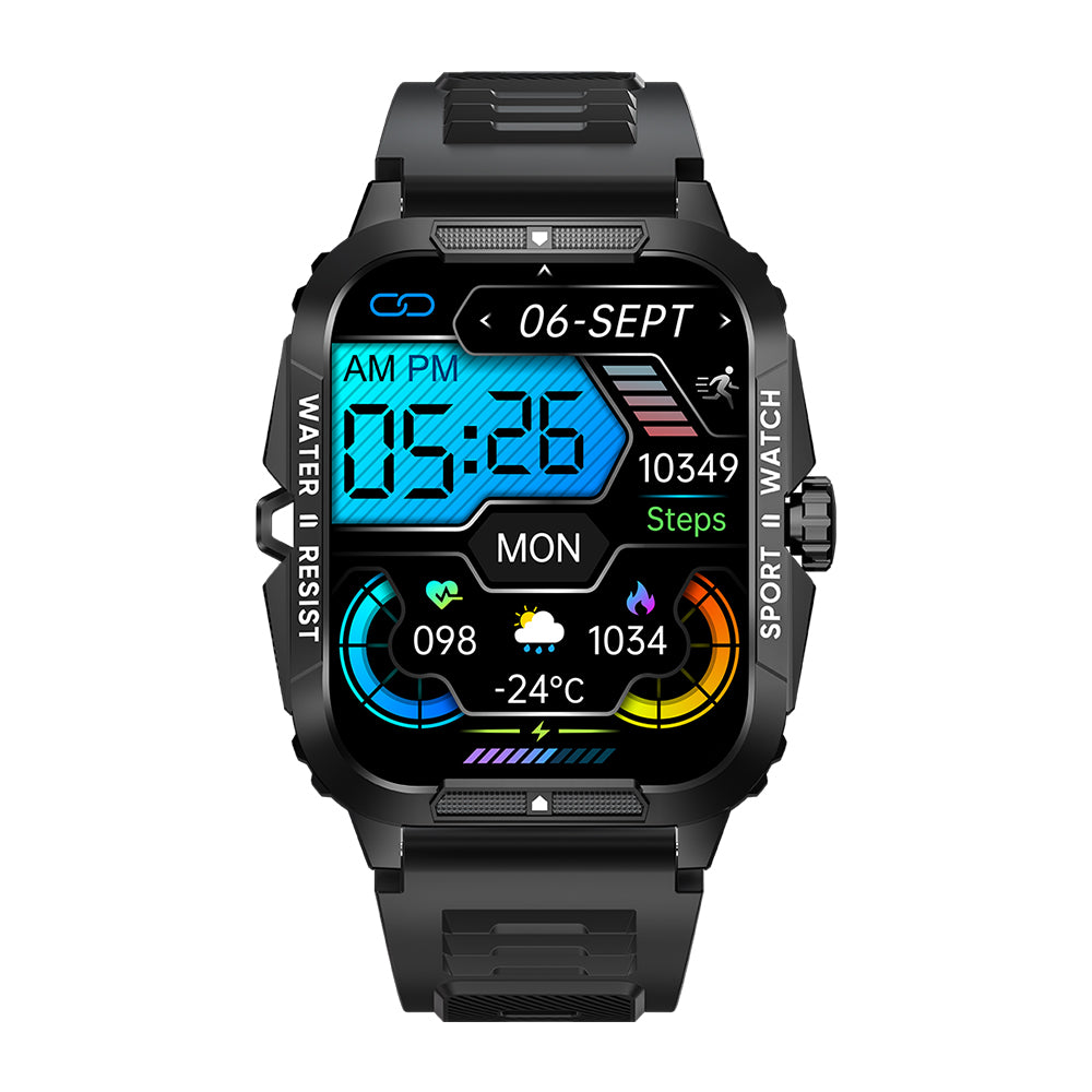 Smart watch COLMI P76 black button front view