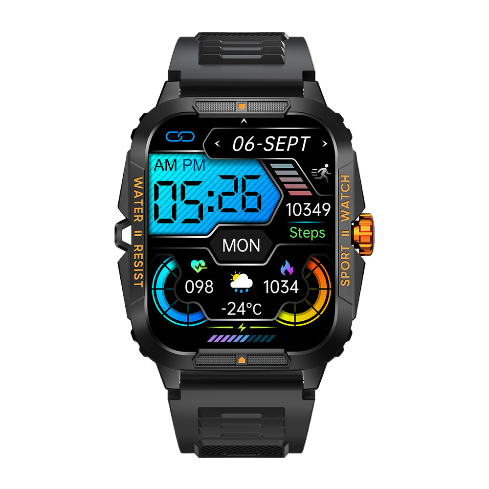 Smart watch COLMI P76 orange button front view