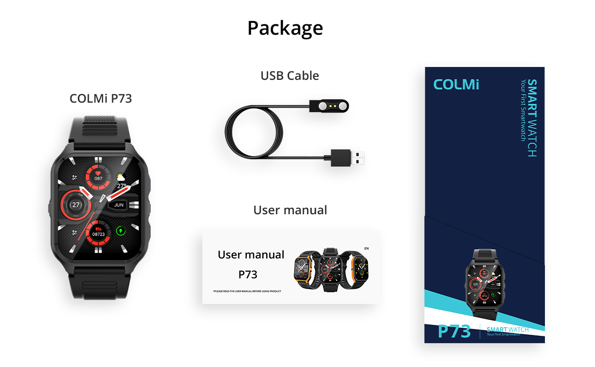 Colmi P73 Smart Watch 33 Smart Watch COLMI P73 Package Contents (21)
