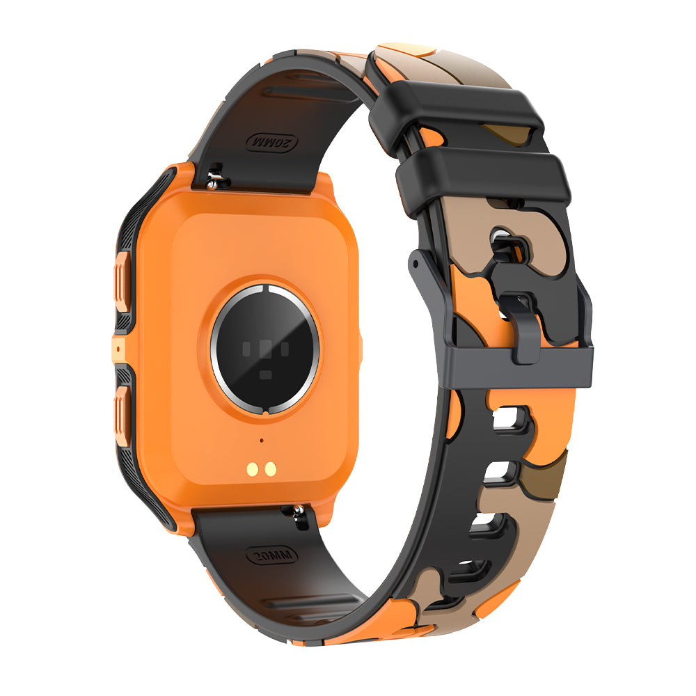 Smart watch COLMi P73 orange and black camouflage strap back view (6)