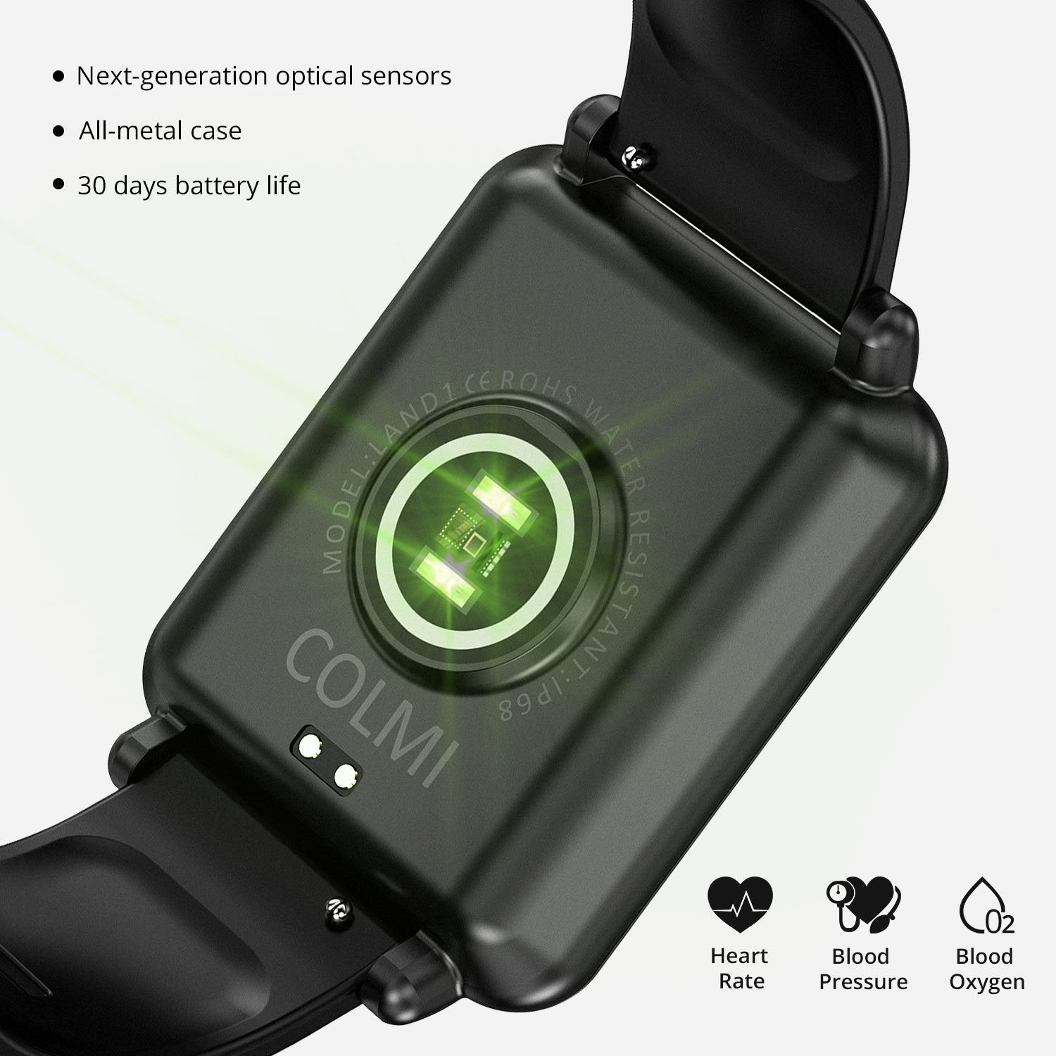 COLMI Smart Watch for Men, IP68 Waterproof Fitness Tracker Compatible with iPhone Android, Bluetooth Pedometer, Heart Rate and Blood Pressure Monitor